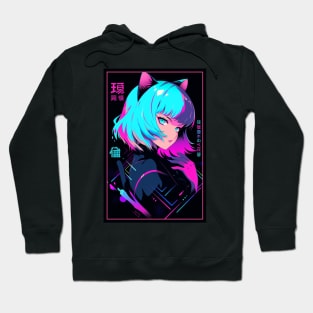 Anime Cat Girl | Quality Anime Design | Chibi Cat Girl Miaw | Manga Anime Art Hoodie